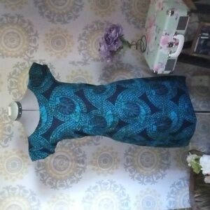 Handmade homemade blue African print dress small